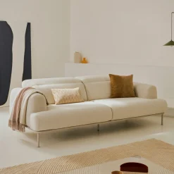 Kave Home Rechte Bank|2-zits Bank Aurum Chenille, Met verstelbare hoofdsteun