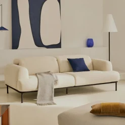 Kave Home Rechte Bank|2-zits Bank Aurum Chenille, Met verstelbare hoofdsteun