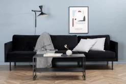 Nohr Rechte Bank|3-zits Bank Bladimir Velvet, kleur Zwart