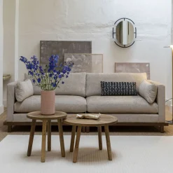 Zuiver Rechte Bank|3-zits Bank Blossom Walnoot Eikenhout en stof