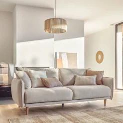 Kave Home Rechte Bank|3-zits Bank Carlota Micro-bouclé Beige