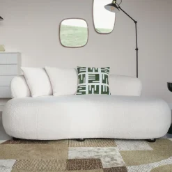 ZILT Organische Bank|2-zits Bank Cheron Teddy, 185cm, kleur Wit