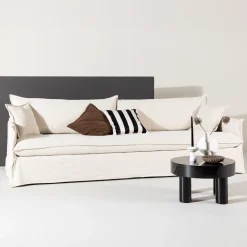 Nohr Rechte Bank|4-zits Bank Elden Linnen, 275cm, kleur Beige