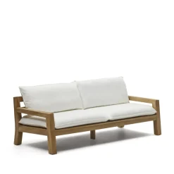 Kave Home Tuinbanken|Rechte Bank|3-zits Bank Forcanera Teakhout Wit