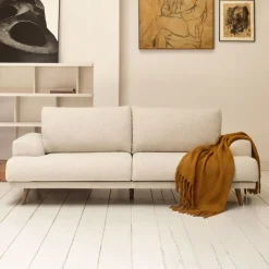 Kave Home Rechte Bank|2-zits Bank Karin 211cm, kleur Beige Ecru