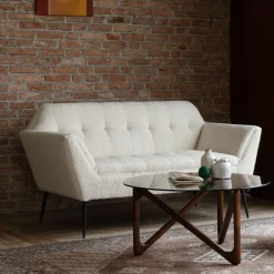 Dutchbone Rechte Bank|2-zits Bank Kate Bouclé Beige