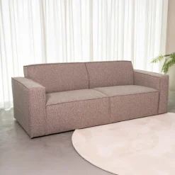 LABEL51 Rechte Bank|3-zits Bank Kay Bouclé, kleur Mushroom