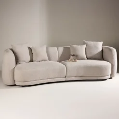 Nohr Organische Bank|3-zits Bank Macrina Bouclé, 268cm, kleur Beige