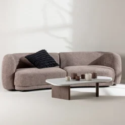 Nohr Organische Bank|3-zits Bank Macrina Organisch, Bouclé, 268cm, kleur Bruin