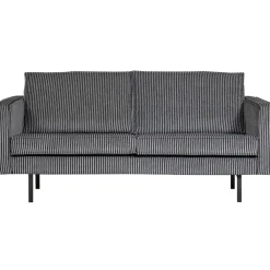 WOOOD Rechte Bank|2,5-zits Bank Rodeo Geweven, kleur Zwart/Grijs