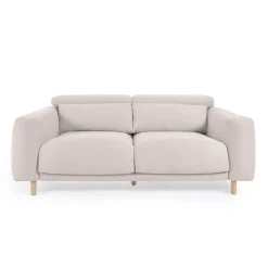 Kave Home Rechte Bank|3-zits Bank Singa Chenille, kleur Wit