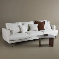 Nohr Rechte Bank|3-zits Bank Tamora Linnenlook, kleur Beige