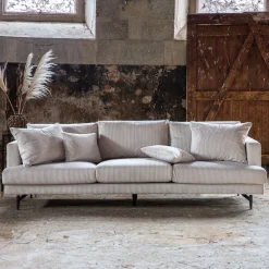 Nohr Rechte Bank|3-zits Bank Tamora Rib, kleur Beige