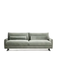 Kave Home Rechte Bank|3-zits Bank Veliro Velvet, kleur Groen