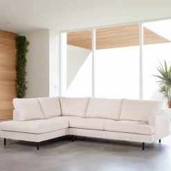 BASE Hoekbank|3-zits Hoekbank Aireal Rib, kleur Beige