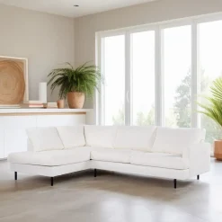 BASE Hoekbank|3-zits Hoekbank Alaya Bouclé, kleur Naturel