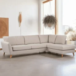 BASE Hoekbank|3-zits Hoekbank Calib Linnenlook, kleur Beige