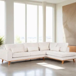 BASE Hoekbank|3-zits Hoekbank Kirstan Chenille, kleur Champagne