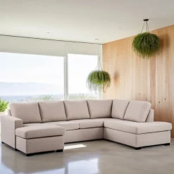 BASE Hoekbank|3-zits Hoekbank Konica Geweven, kleur Beige