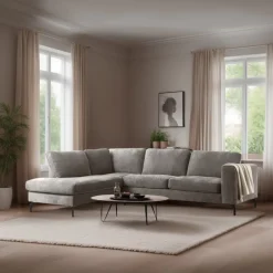 BASE Hoekbank|3-zits Hoekbank Merko Chenille Champagne