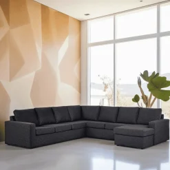 BASE Hoekbank|6-zits Hoekbank Misti Links/Rechts, kleur Antraciet