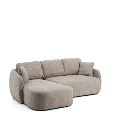 Kave Home Slaapbank|Slaapbanken, Slaapstoelen & Vouwbedden|3-zits Lounge Slaapbank Laira Links, Chenille, kleur Taupe