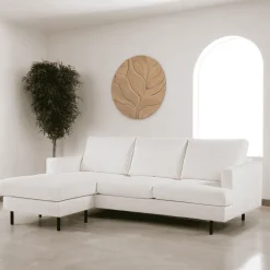 BASE Loungebank|3-zits Loungebank Alaya Links/Rechts, Bouclé, kleur Naturel