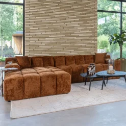 Richmond Interiors Loungebank|3-zits Loungebank Cube kleur Cinnamon