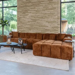 Richmond Interiors Loungebank|3-zits Loungebank Cube kleur Cinnamon