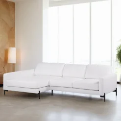 BASE Loungebank|3-zits Loungebank Denika Bouclé, kleur Wit Naturel