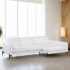 BASE Loungebank|3-zits Loungebank Denika Bouclé, kleur Wit Naturel