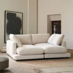 Kave Home Loungebank|3-zits Loungebank Gala Met dubbele chaise longue, 210cm, Chenille