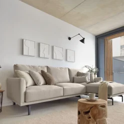 Kave Home Loungebank|3-zits Loungebank Galene 254cm Beige