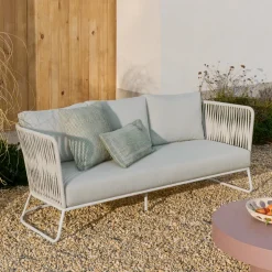Kave Home Tuinbanken|3-zits Loungebank Saconca Gevlochten touw