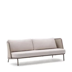 Kave Home Tuinbanken|3-zits Loungebank Sedalis Handgeweven touw Taupe