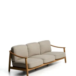 Kave Home Tuinbanken|3-zits Tuinbank Elunda Teakhout Beige