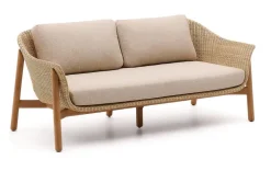 Kave Home Tuinbanken|2-zits Tuinbank Galea Teakhout en rattan