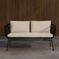 Nohr Tuinbanken|3-zits Tuinbank Marison Rattan, 140cm, kleur Zwart