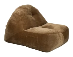 Dutchbone Fauteuil Stof / Textiel|Fauteuil Velvet / Fluweel|Zitzak Tombag Velvet, kleur Cognac