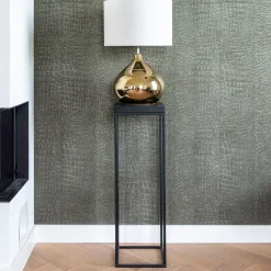 Richmond Interiors Zuilen/Pilaren|Zuil Oakura Hout en Staal, 95cm hoog, kleur Zwart