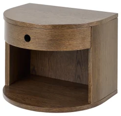 Bendt Nachtkastjes|Nachtkastjes|Zwevend Halfrond Nachtkastje Seula Eikenfineer, Met 1 lade