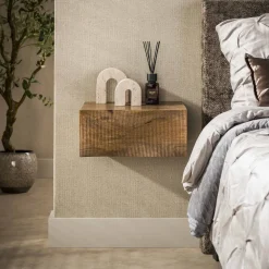 LifestyleFurn Nachtkastjes|Nachtkastjes|Zwevend Nachtkastje Dulse Mangohout, Met 1 lade
