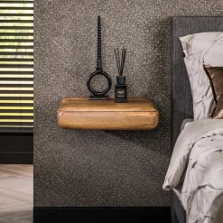 LifestyleFurn Nachtkastjes|Nachtkastjes|Zwevend Nachtkastje Dyron Mangohout Massief mango zandkleur