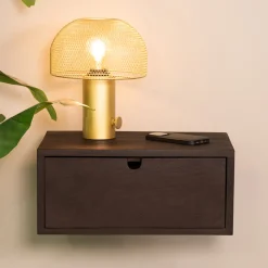 LABEL51 Nachtkastjes|Nachtkastjes|Zwevend Nachtkastje Hover Mangohout Espresso