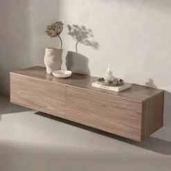 Nohr Tv-Meubel Zwart|Zwevend TV-meubel Ericka MDF, 160cm